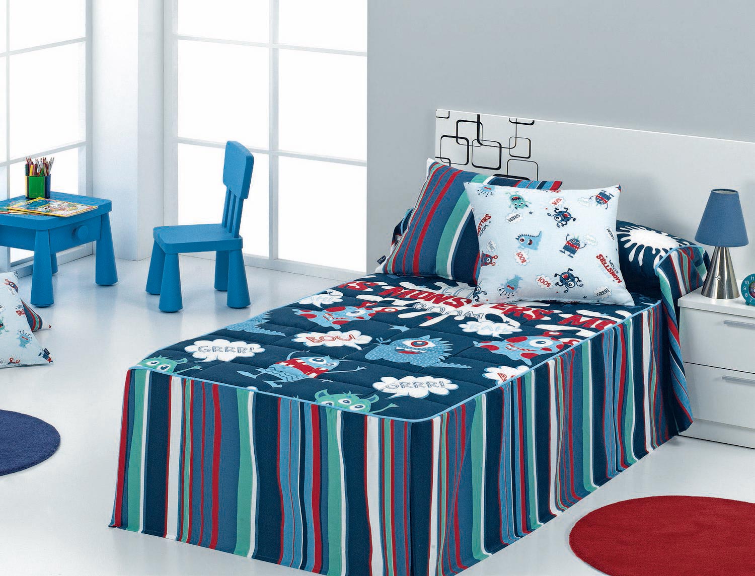 Cañete Colcha edredón Monsters con cojín incluído