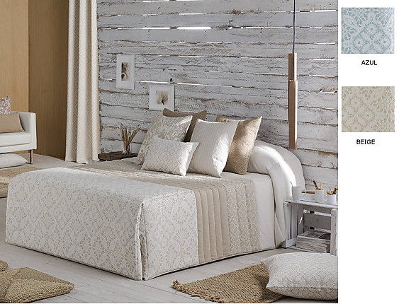 Confecciones Paula - Edredón Conforter Jacquard Trípoli color Azul o Beige