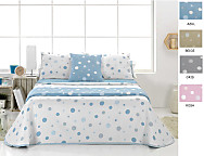 Colcha Reversible Mole Azul, Gris, Rosa o Beige