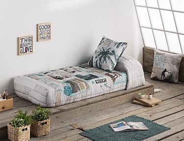 JVR - Edredón Ajustable 100% algodón Surf Multicolor