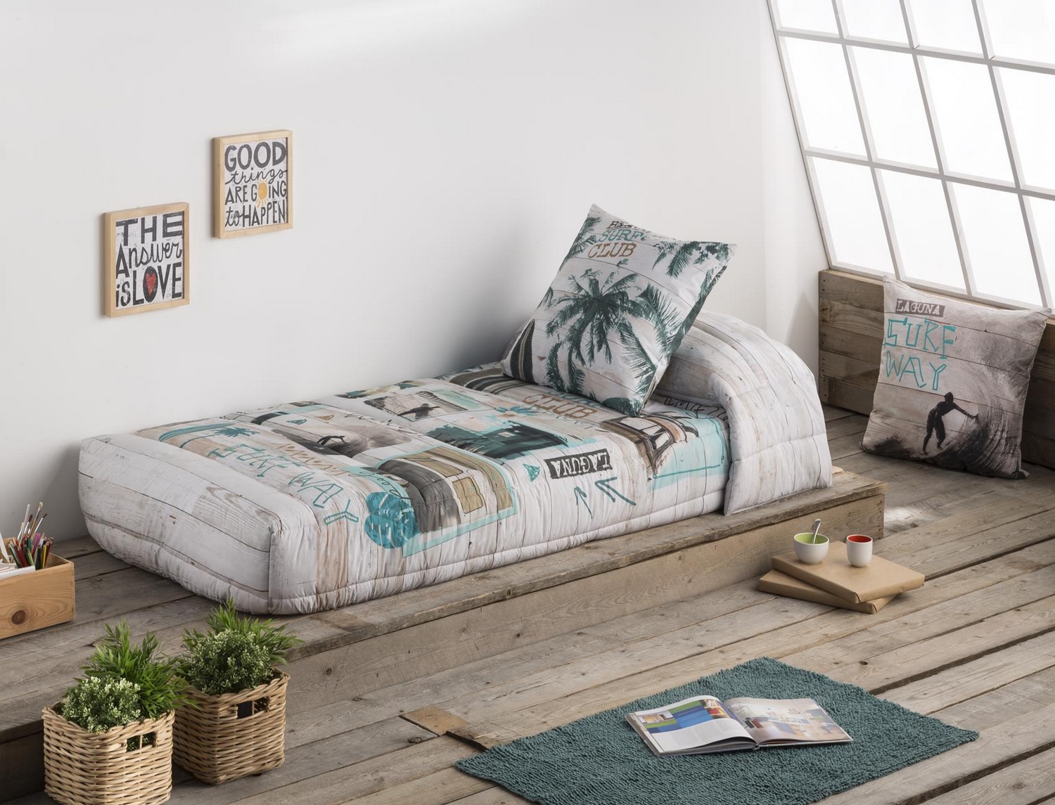 JVR Edredón Ajustable 100% algodón Surf Multicolor