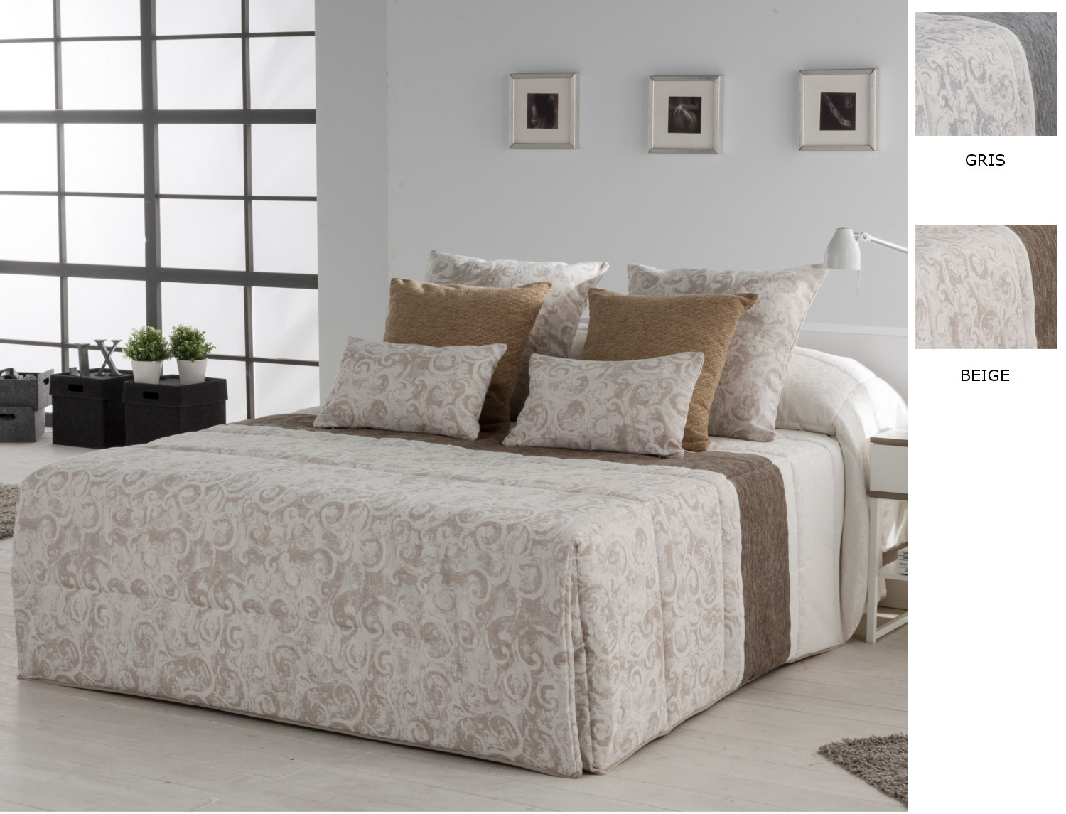 Confecciones Paula Edredón Conforter Jacquard Managua color Beige o Gris