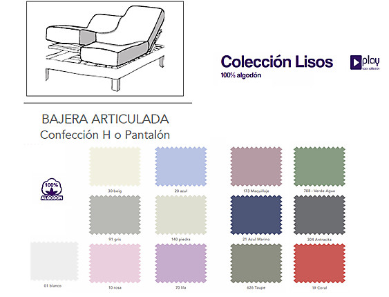 Cañete - Bajera ajustable cama articulada Lisos 100% Algodón Play Basic Collection