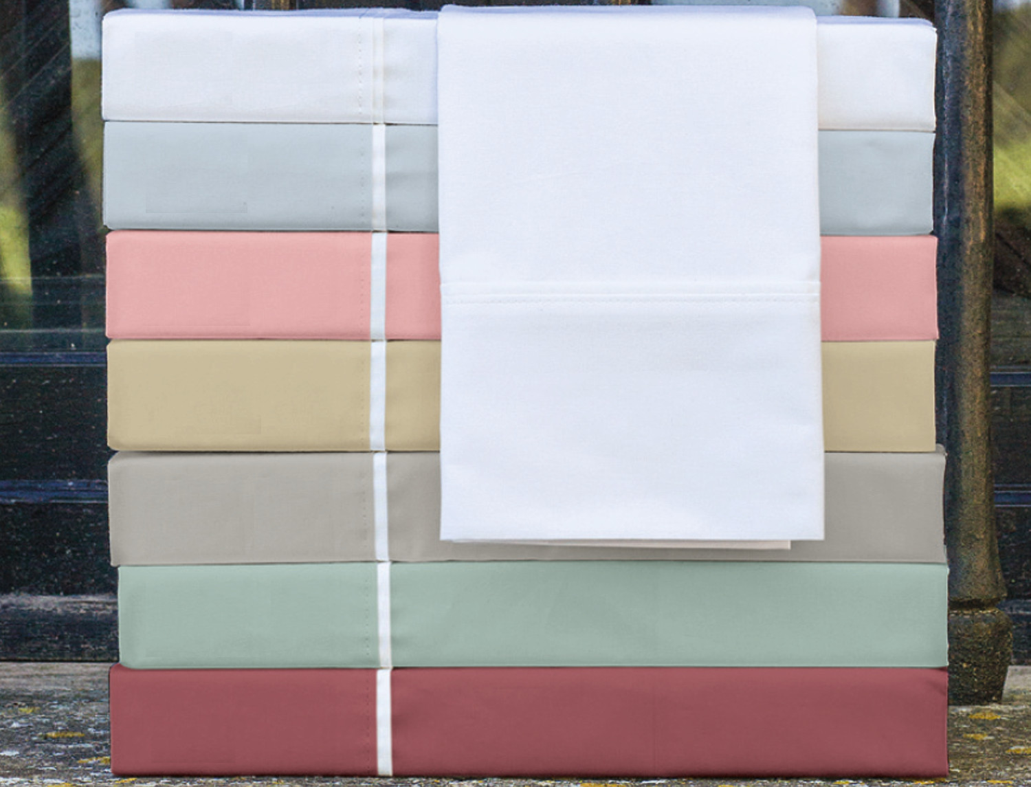 Cañete Encimera Lisos Algodón Percal 200 hilos con vivo