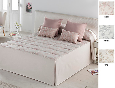 JVR - Colcha edredón Jacquard Fantasy color Oro, Perla o Rosa