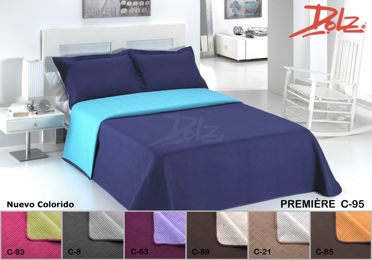 Dolz Colcha Dolz reversible con relleno fino y fundas de cojín Premiere