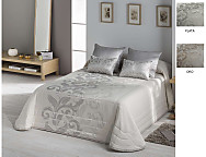 Edredón bouti doble relleno Jacquard Donatella color Oro o Plata