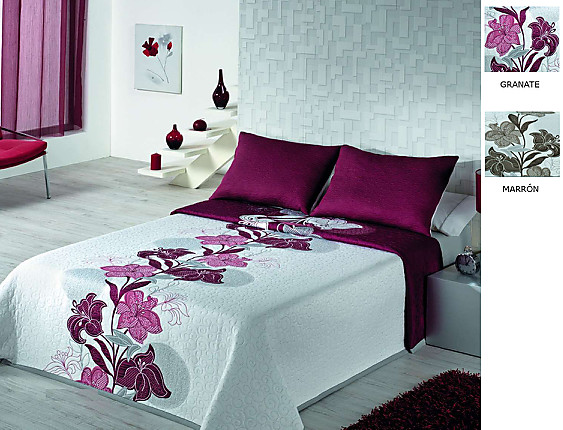 Cañete - Colcha Jacquard Isis color Fucsia o Marrón