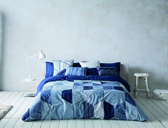 Euromoda Naturals - Funda nórdica 100% algodón Blue Mand Oferta fin de existencias