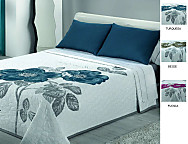 Colcha Jacquard Rose color Fucsia, Beige o Turquesa