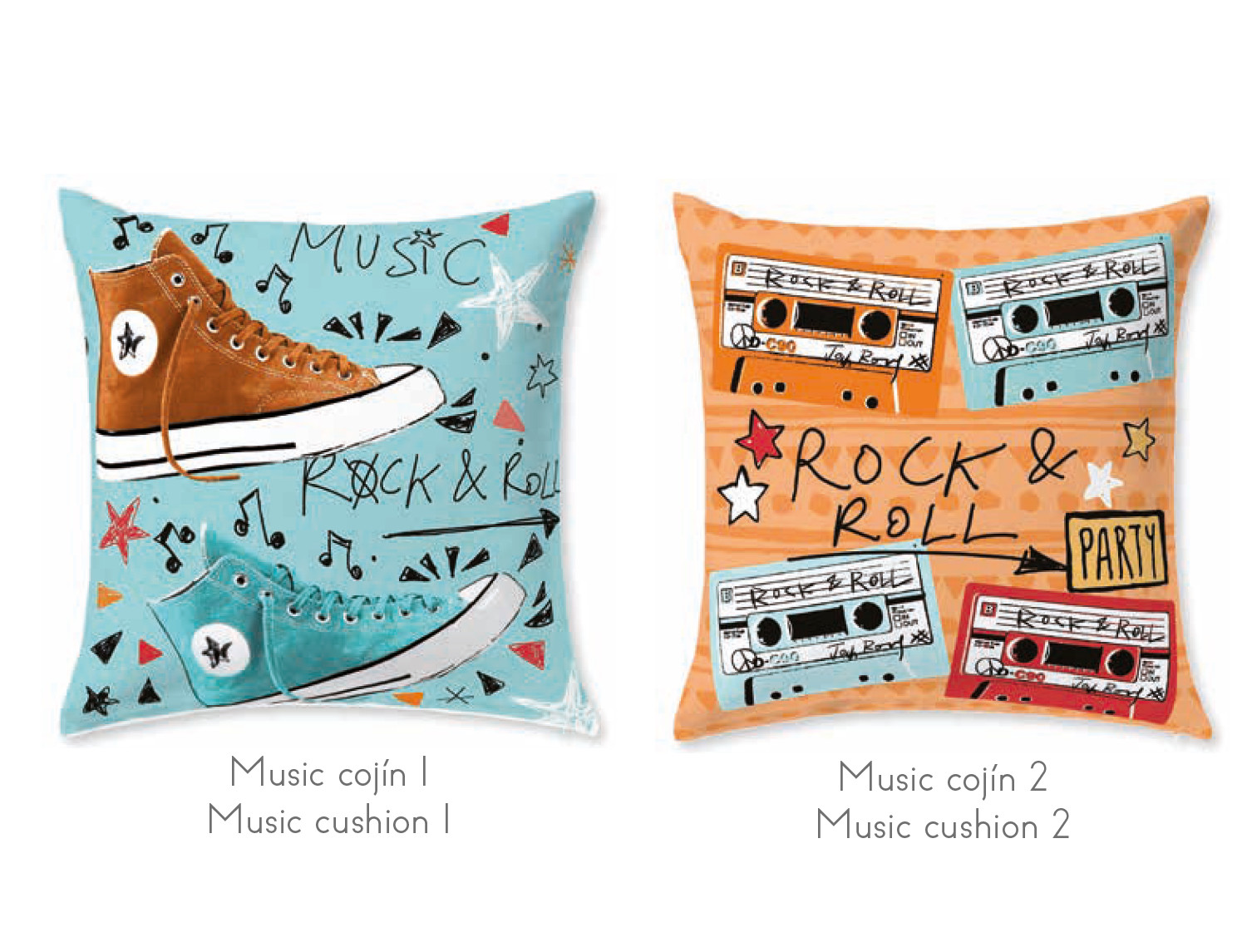 JVR Cojín 100% algodón Music