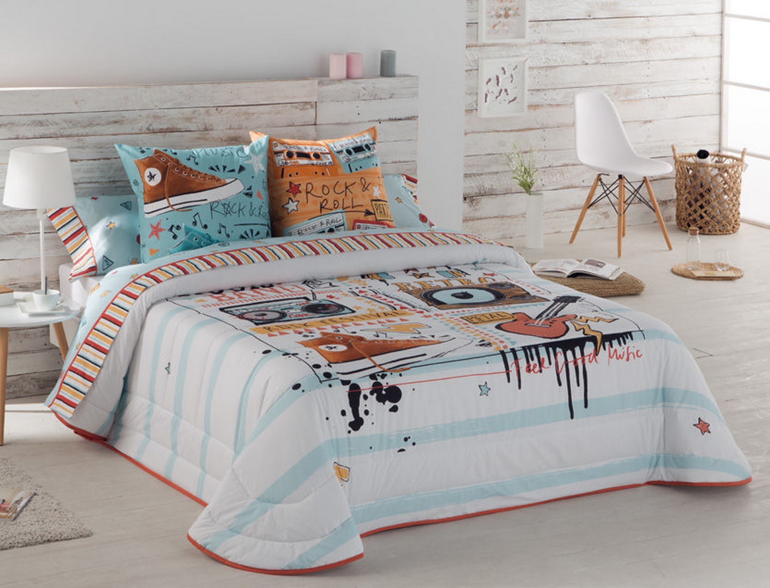 JVR Edredón 240gr 100% algodón Music Multicolor