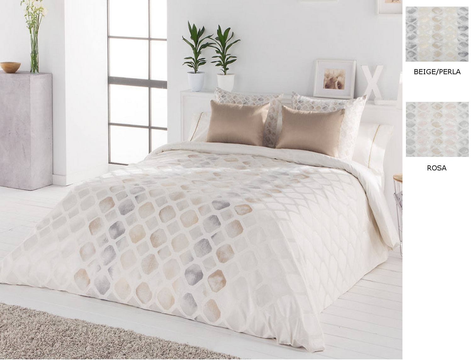 JVR Funda nórdica Jacquard Yara color Rosa o Perla Desierto