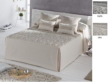 JVR - Colcha de verano Jacquard Amalfi color Oro o Plata