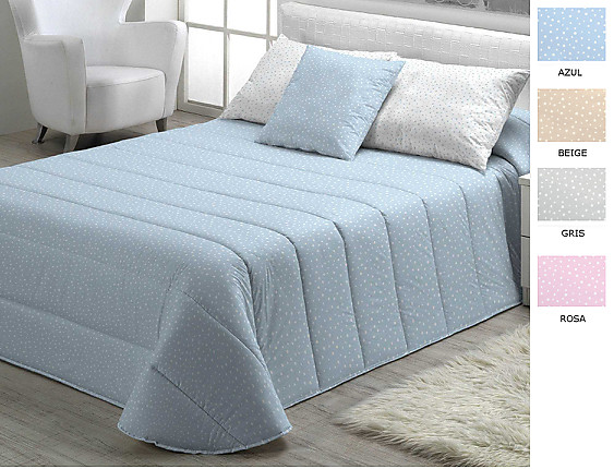 Cañete - Edredón o Conforter Mole fondo color en Azul, Beige, Gris o Rosa