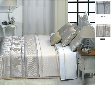 Cañete - Funda nórdica Jacquard Valenza color Beige o Plata