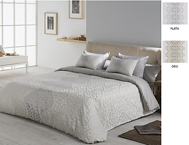 JVR - Funda nórdica Jacquard Bellini color Oro o Plata