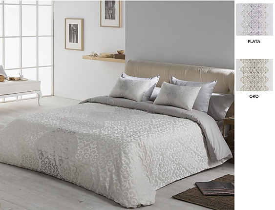 JVR - Funda nórdica Jacquard Bellini color Oro o Plata