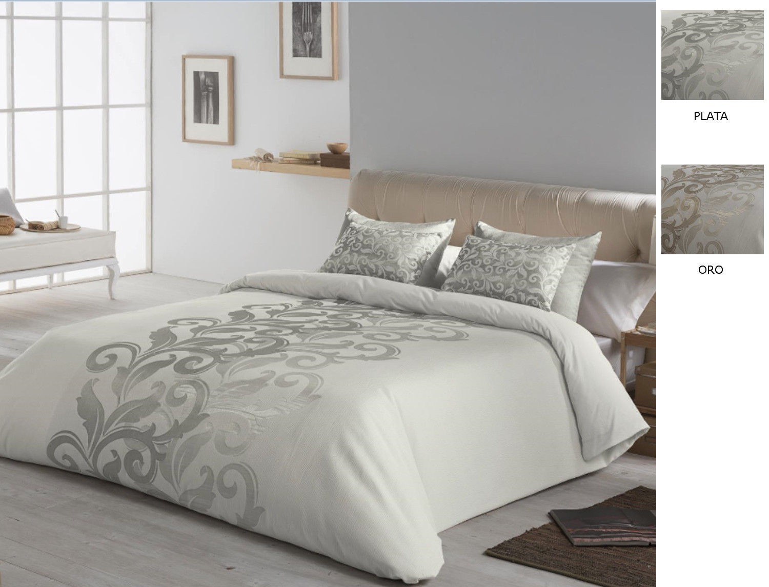 JVR Funda nórdica Jacquard Donatella color Oro o Plata