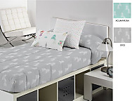 Edredón ajustable Puu color Aguamarina o Gris