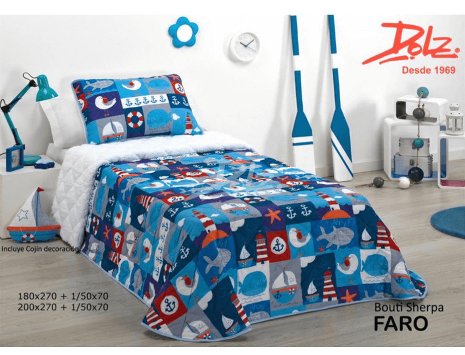 Edredon Bouti Sherpa Faro Con Cojin Centro Textil Hogar