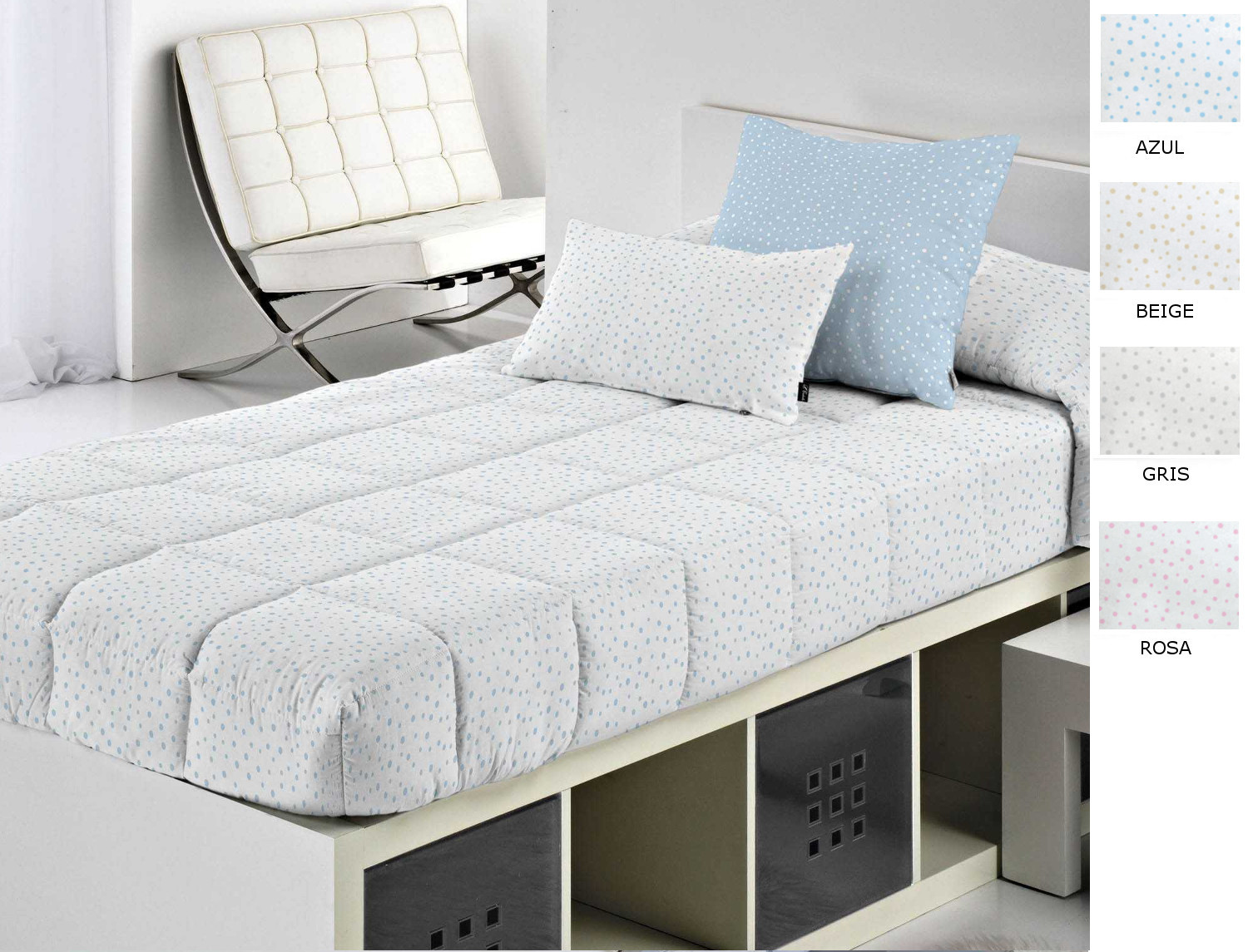 Cañete Edredón ajustable Mole fondo blanco