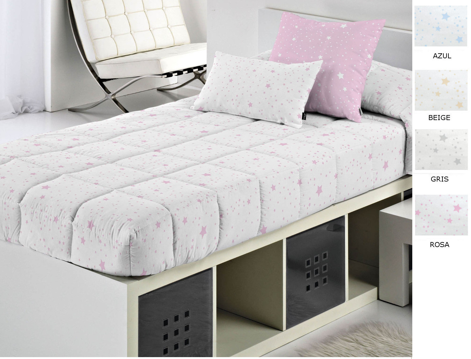 Cañete Edredón ajustable Kalo fondo blanco