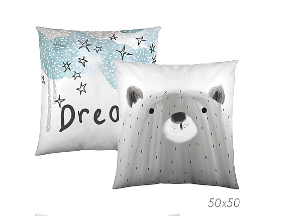 Euromoda Naturals - Cojín reversible Bear Dream 50x50 Oferta fin de existencias