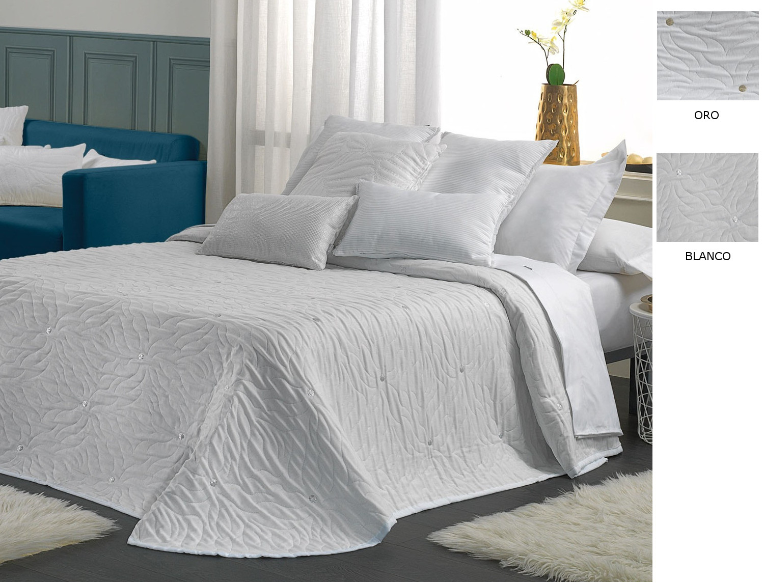 Cañete Colcha capa Fayna color Oro o Blanco