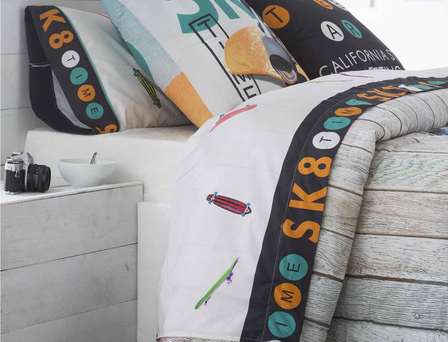 JVR Juego de cama 100% algodón Skate JVR