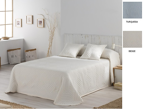JVR - Colcha Piqué Hawai Beige o Turquesa