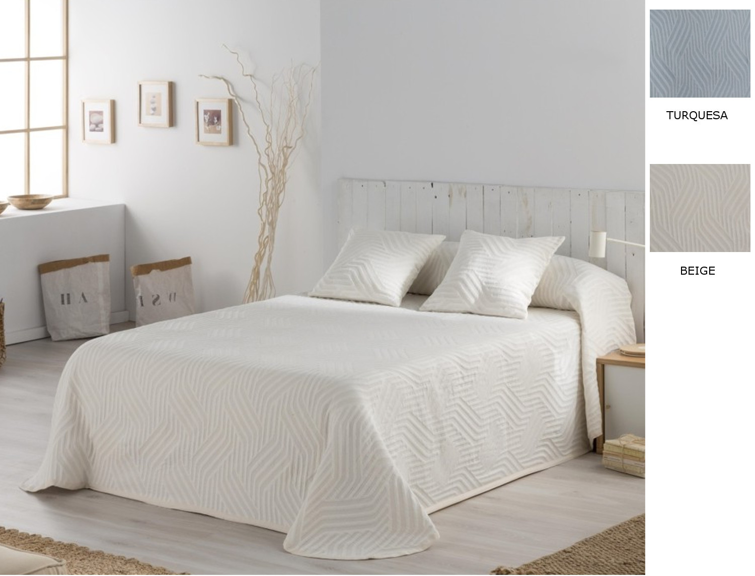 JVR Colcha Piqué Hawai Beige o Turquesa