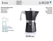 Cafetera express Evva Black 6 tazas