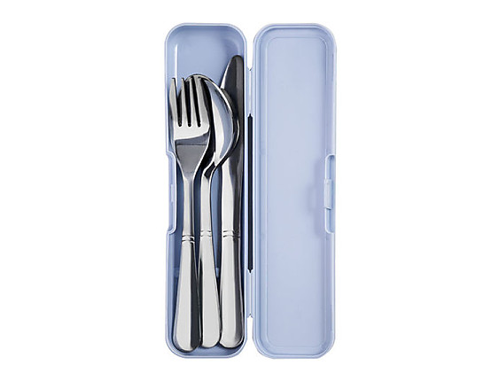 Ibili - Set 3 cubiertos con estuche Lunch Away