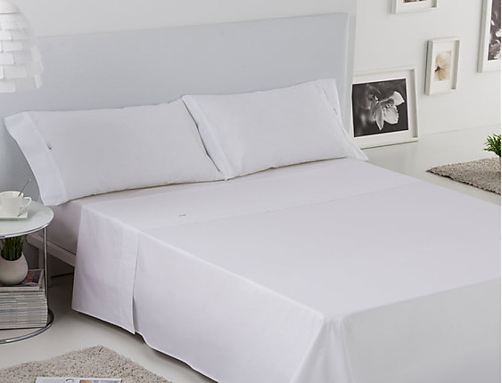Estelia - Juego de cama blanco Estelia hostelería 50/50 144 Hilos
