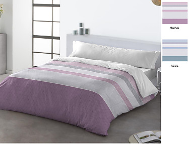 JVR - Funda nórdica Coral color Azul o Malva