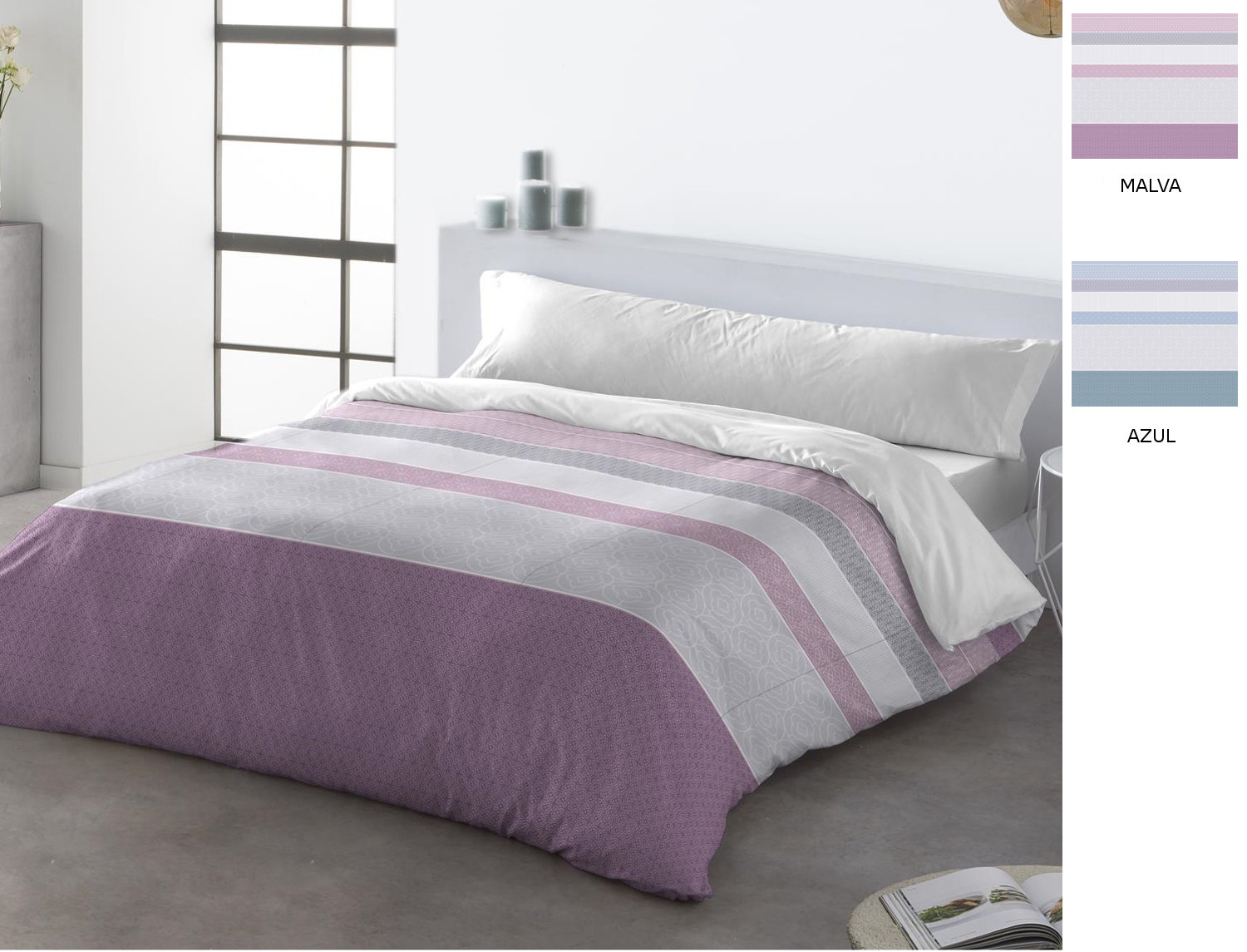 JVR Funda nórdica Coral color Azul o Malva