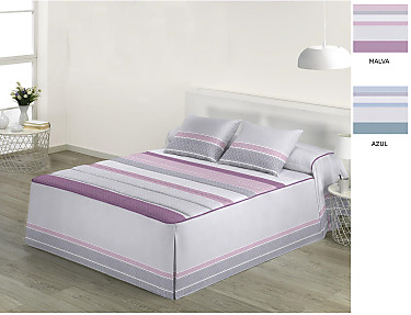 JVR - Colcha Edredón Coral color Azul o Malva