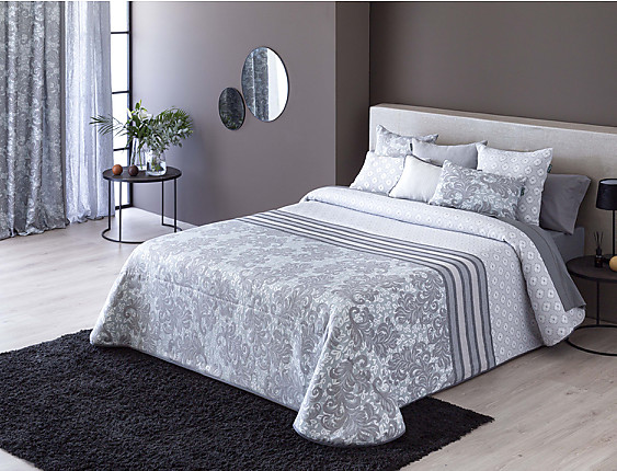 Edredón confort acolchado 200 gr jacquard azul cama 135 (190x265