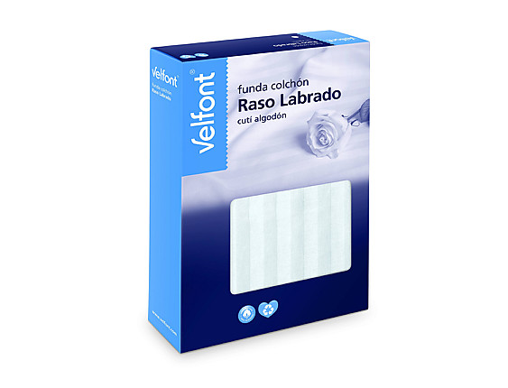 Velfont - Media funda de colchón 100% algodón raso labrado largo 200