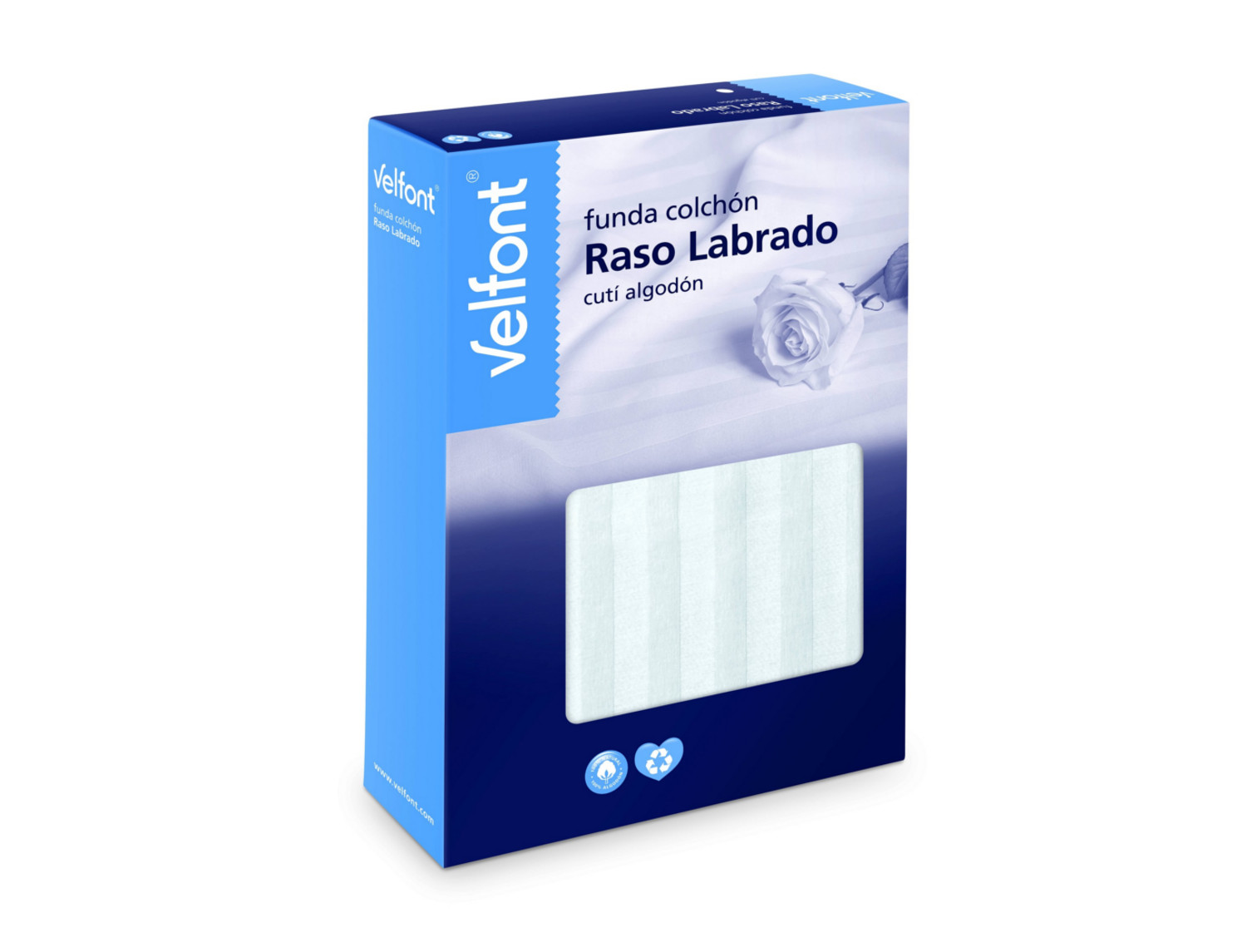 Velfont Media funda de colchón 100% algodón raso labrado largo 200