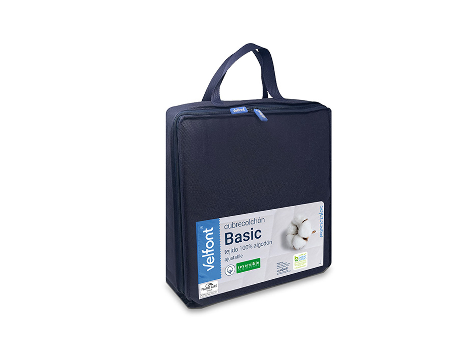 Velfont Cubrecolchón acolchado Basic Reversible Algodón largo 190