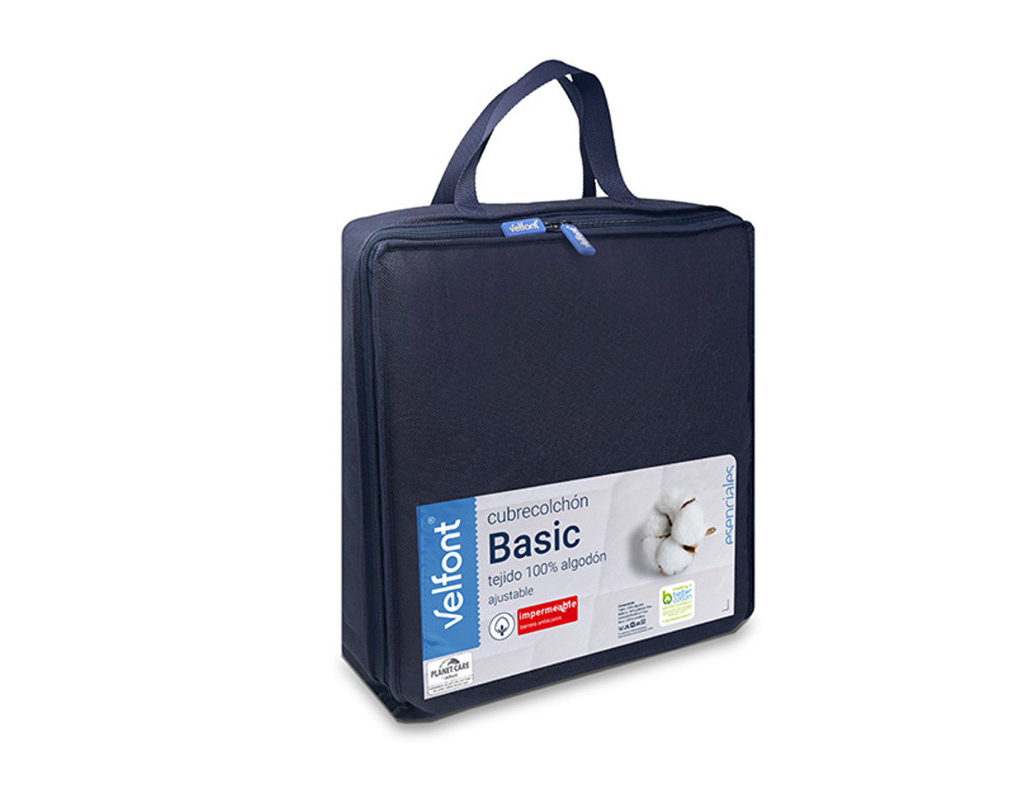 Velfont Cubrecolchón acolchado Basic Impermeable Algodón largo 200cm