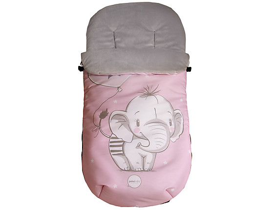 Pekebaby - Saco Silla Impermeable Polar 149 Elefantino Rosa