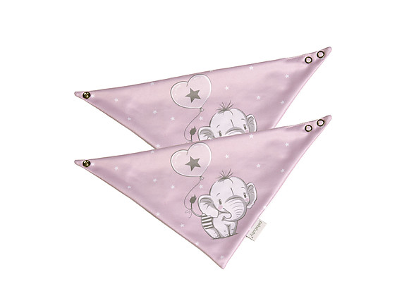 Pekebaby - 2 Baberos Bandana impermeables 149 Elefantino Rosa