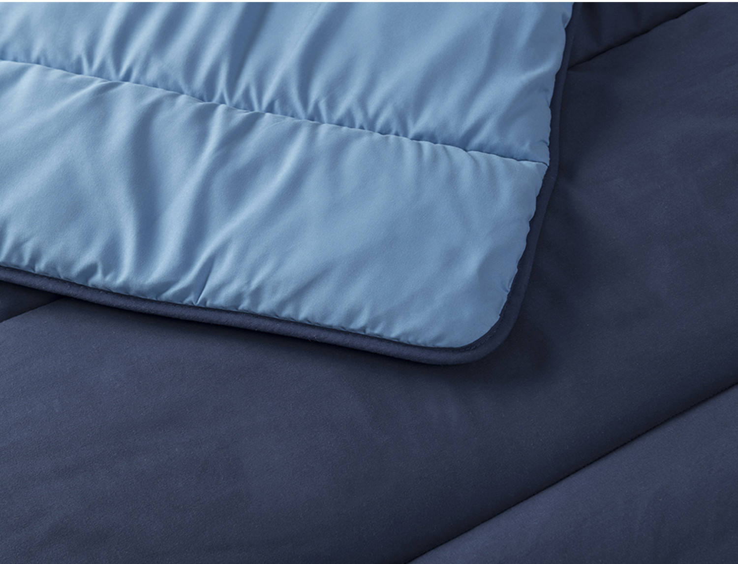 Velfont Edredón Reversible Bicolor Denver Color largo 270cm Marino/Celeste cama 90 últimas unidades