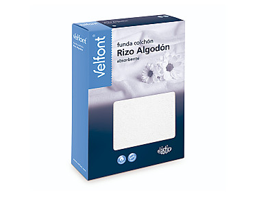 Velfont - Funda de colchón Rizo Elastic Blanco alto