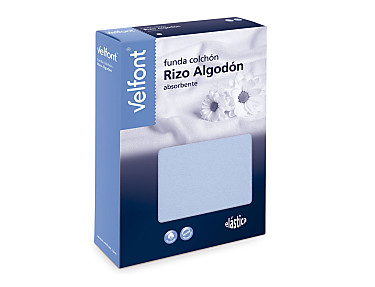 Velfont - Funda de colchón Rizo Elastic Azul alto 30cm
