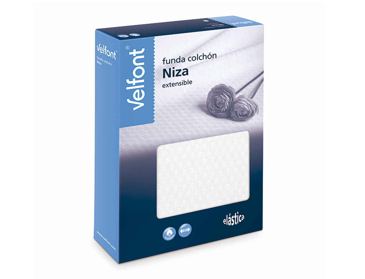 Velfont Funda de colchón Niza Blanco alto 30cm