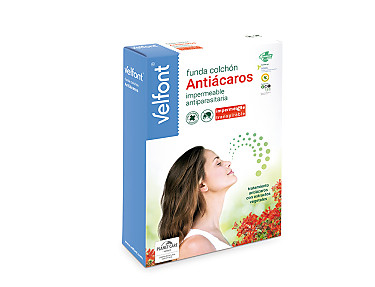 Velfont - Funda de colchón Antiácaros Impermeable Acarsan Natural últimas unidades